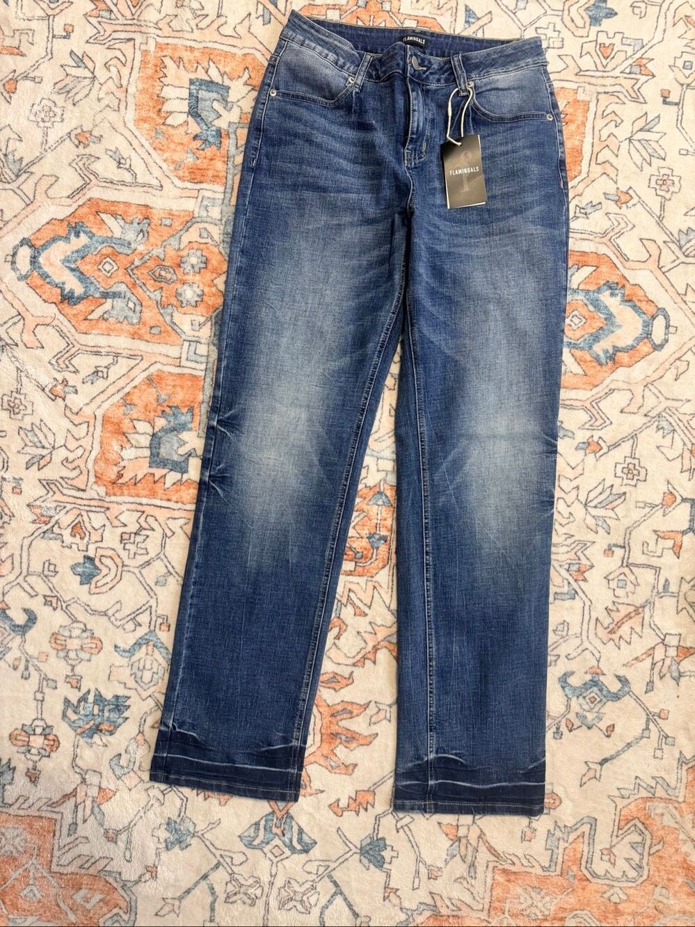 Flamingals High Rise Bootcut Leg Women's Denim Jeans Blue Wash Small New